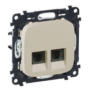 Valena ALLURE Розетка двойная RJ45 категория 6 UTP Слоновая кость 753843 фото