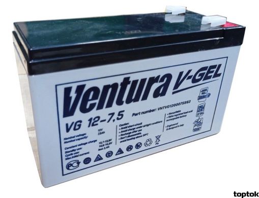 Акумулятор для ДБЖ 12В 7 Аг Ventura VG 12-7.5 V-Gel V-VG1275 фото