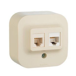 Forix Розетка RJ11 + RJ45 категория 5 UTP Слоновая кость 782451 фото
