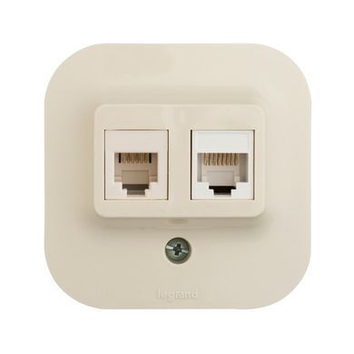 Forix Розетка RJ11+RJ45 категорія 5 UTP Слонова кістка 782451 фото