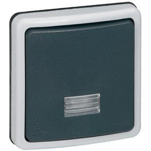 Plexo Кнопковий вимикач з підсвічуванням Н.В.+Н.З. контакти IP66 6 A 250 В Сірий 090482 фото