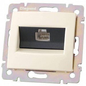 Valena Розетка телефонная RJ45 ISDN/Интернет 8 контактов 1 выход Слоновая кость 774341 фото