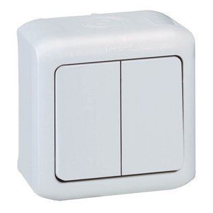 Forix Перемикач 2-клавішний IP44 10A Сірий 782381 фото