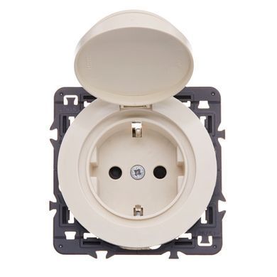 Celiane Лицевая панель Розетки с крышкой Слоновая кость IP44 067827 фото