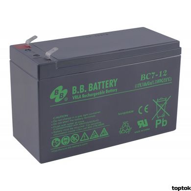 Аккумулятор для ИБП 12В 7 Ач B.B. Battery BС 7-12 BС 7-12/T2 фото
