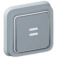 Plexo Кнопковий вимикач з підсвічуванням Н.В.+Н.З. контакти Сірий 10 A (069821) 069821 фото