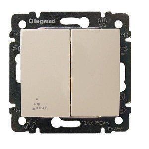 Valena Переключатель на два направления 2-клавишный IP 44 10A 250В Слоновая кость 774198 фото