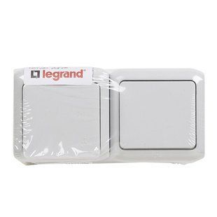 Forix Вимикач та Розетка 2К+З зі шторками IP44 Сірий 782391 фото
