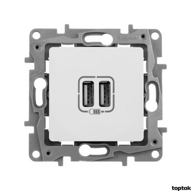 ETIKA Розетка для зарядки двойная USB Белый (672294) 672294 фото