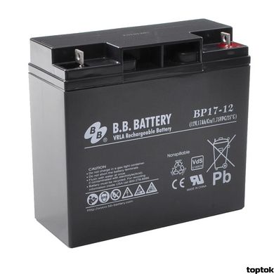 Акумулятор для ДБЖ 12В 17 Аг B.B. Battery BP 17-12 BP17-12/B1 фото
