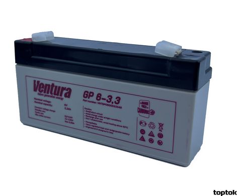 Акумулятор 6В 3,3 Аг Ventura GP 6-3.3 V-GP633 фото