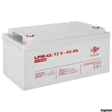 Акумулятор гелевий 12 В 65 Аг LogicPower LPM-GL 12-65 3869 фото