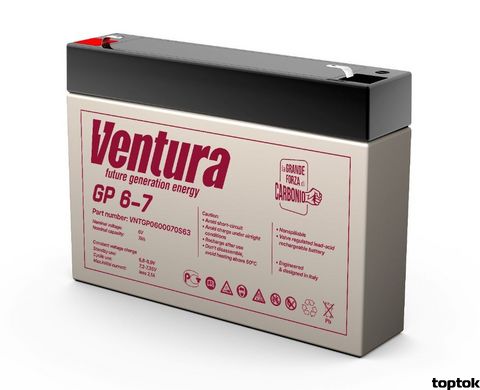 Акумулятор 6В 7 Аг Ventura GP 6-7 V-GP670 фото
