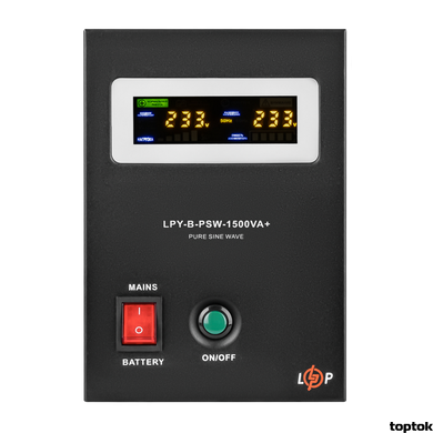 ДБЖ для котлів LogicPower LPY-B-PSW-1500VA+ (1050Вт) 24V 10A/15A з правильною синусоїдою 4130 фото