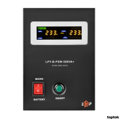 ДБЖ для котлів LogicPower LPY-B-PSW-500VA+ (350Вт) 12V 5A/10A з правильною синусоїдою 4149 фото
