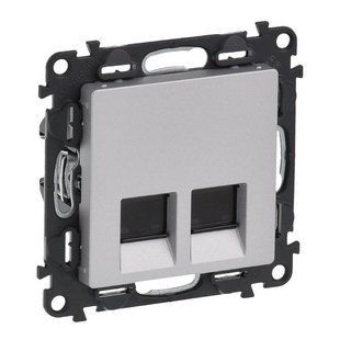 Valena LIFE Розетка двойная RJ45 категория 6 UTP Алюминий 753643 фото