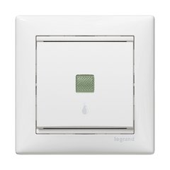 Valena Выключатель без фиксации с подсветкой с символом лампы 10A 250В Белый (774413) 774413 фото