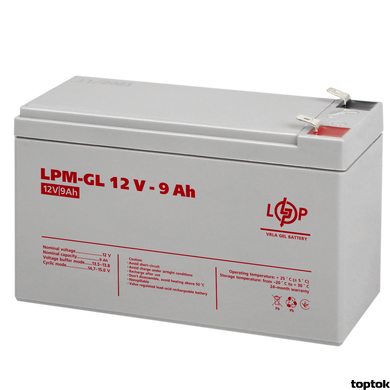 Акумулятор гелевий 12 В 9 Аг LogicPower LPM-GL 12-9 6563 фото