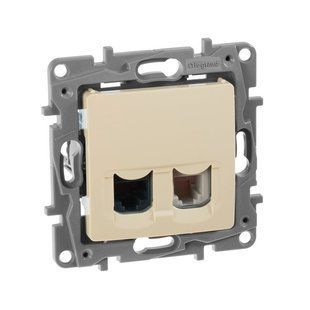 ETIKA Розетка RJ11+RJ45 категория 5 UTP Слоновая кость 672352 фото