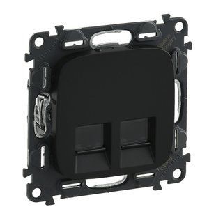 Valena ALLURE Розетка двойная RJ45 категория 6 UTP Антрацит 753953 фото