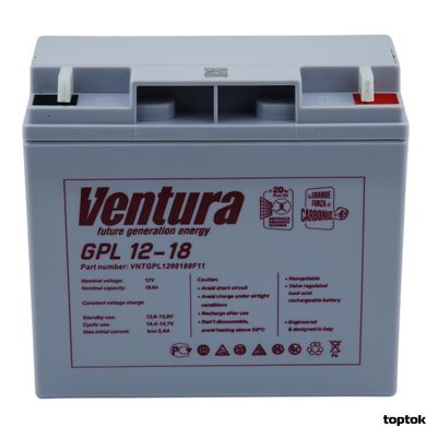 Аккумулятор для ИБП 12В 18 Ач Ventura GPL 12-18 V-GPL12180 фото