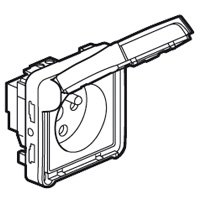 Plexo Розетка 2К+З з блокуванням Гвинтові клеми французький стандарт Сірий 16 A 250 В (069553) 069553 фото
