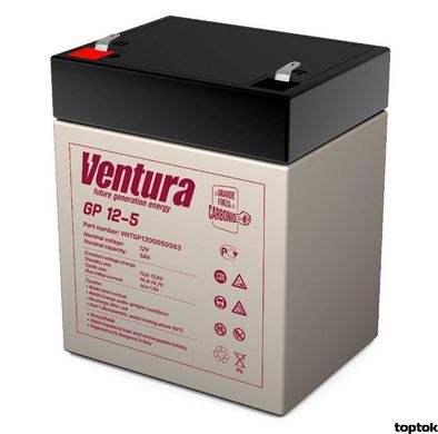 Аккумулятор для ИБП 12В 5 Ач Ventura GP 12-5 V-GP1250 фото