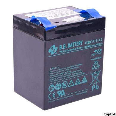 Акумулятор для ДБЖ 12В 5,5 Аг B.B. Battery HRC 5.5-12 HRC 5.5-12/T2 фото