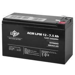 Акумулятор 12 В 7.5 Аг LogicPower LPM 12-7.5 3864 фото