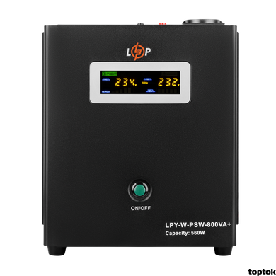 ДБЖ для котлів LogicPower LPY-W-PSW-800VA+ (560Вт) 12V 5A/15A з правильною синусоїдою 4143 фото