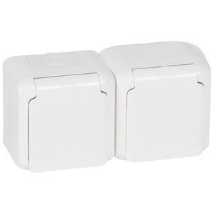 Forix Розетка 2X2К+З зі шторками IP44 Білий 782374 фото