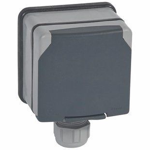 Plexo Розетка водонепроникна 3К+З IP66 20 A 400 В Сірий 090456 фото