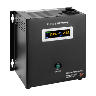 ДБЖ для котлів LogicPower LPA-W-PSW-500VA+ (350Вт) 12V 2A/5A/10A з правильною синусоїдою 7145 фото