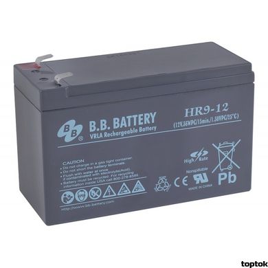 Аккумулятор для ИБП 12В 9 Ач B.B. Battery HR 9-12FR HR9-12FR/T2 фото
