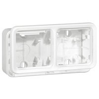 Plexo Накладна коробка антибактеріальне покриття 2 пости горизонтальна установка Білий (070742) 070742 фото