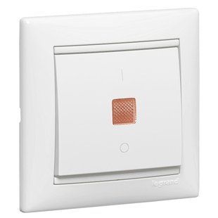 Valena Выключатель двухполюсный с индикацией 10A 250В Белый 774449 фото