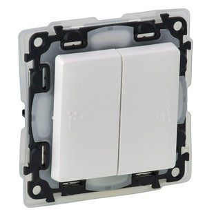 Valena LIFE Вимикач 2-клавішний Автоматичні клеми IP44 Білий 752155 фото