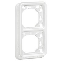 Plexo Рамка-суппорт для встроенного монтажа антибактериальное покрытие 2 поста вертикальная установка Белый (070749) 070749 фото