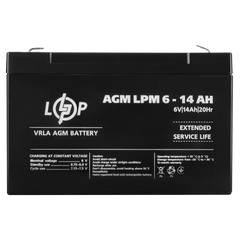 Акумулятор 6 В 14 Аг LogicPower LPM 6-14 4160 фото