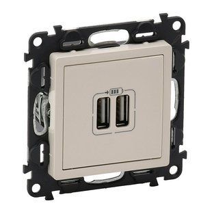 Valena LIFE Розетка USB для зарядки подвійна Слонова кістка 753512 фото