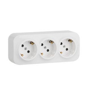 Forix Розетка 3X2К+З зі шторками Білий 782418 фото