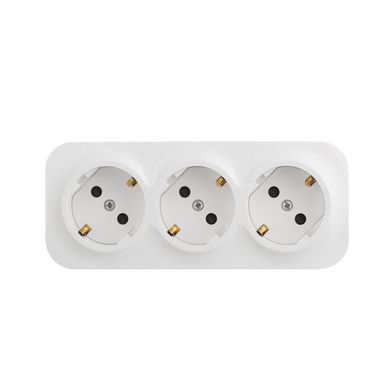 Forix Розетка 3X2К+З зі шторками Білий 782418 фото