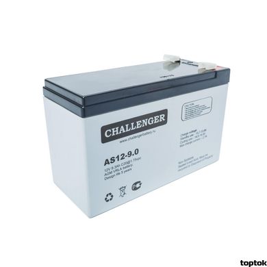 Акумулятор для ДБЖ 12В 9 Аг Challenger AS12-9.0 AS12-9.0 фото