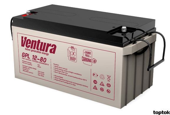 Аккумулятор для ИБП 12В 80 Ач Ventura GPL 12-80 L V-GPL12800L фото
