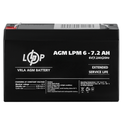 Аккумулятор 6 В 7.2 Аг LogicPower LPM 6-7.2 3859 фото