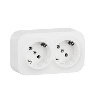 Forix Розетка 2X2К+З со шторками Белый 782423 фото