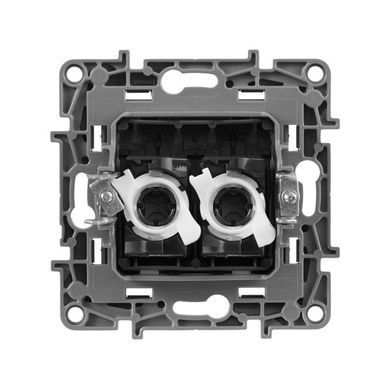 ETIKA Розетка двойная RJ45 категория 5е UTP Алюминий 672455 фото