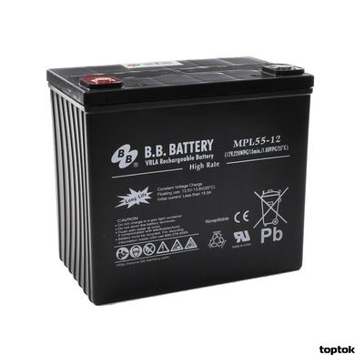 Аккумулятор для ИБП 12В 55 Ач B.B. Battery MPL 55-12/UPS12200W MPL55-12/UPS12200W фото