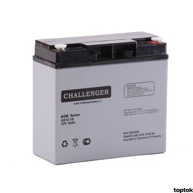 Аккумулятор для ИБП 12В 18 Ач Challenger AS12-18 AS12-18 фото