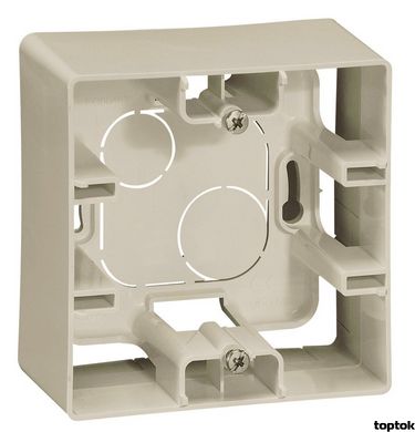ETIKA Коробка накладного монтажа 1-постовая Слоновая кость (672520)